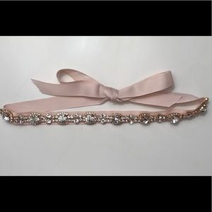 Blush Rhinestone Sash/Belt